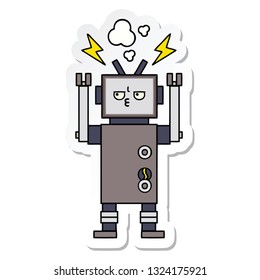 sticker of a cute cartoon robot