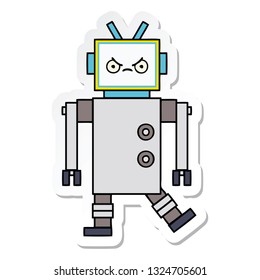 sticker of a cute cartoon robot
