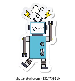 Aufkleber eines süßen Cartoon-Roboters