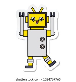 sticker of a cute cartoon robot