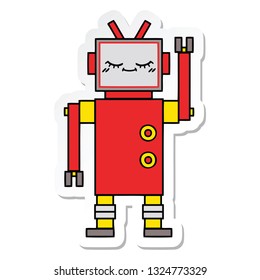 sticker of a cute cartoon robot