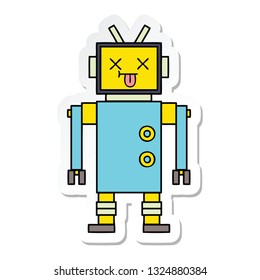 Aufkleber eines süßen Cartoon-Roboters