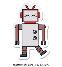 sticker of a cute cartoon robot