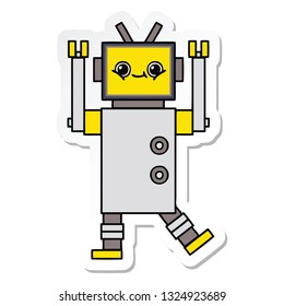 sticker of a cute cartoon robot