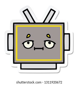 sticker of a cute cartoon robot head