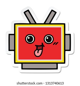 sticker of a cute cartoon robot head