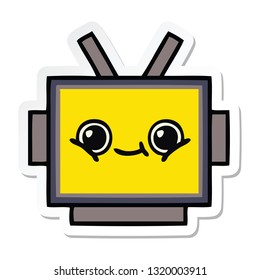sticker of a cute cartoon robot head