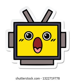 sticker of a cute cartoon robot head