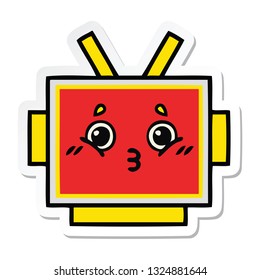 sticker of a cute cartoon robot head