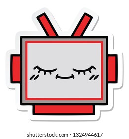 sticker of a cute cartoon robot head