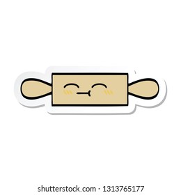 sticker of a cute cartoon rolling pin