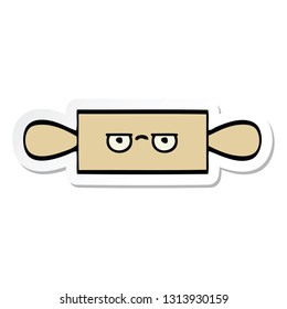 sticker of a cute cartoon rolling pin