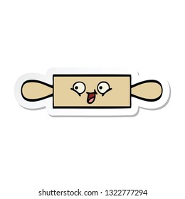 sticker of a cute cartoon rolling pin
