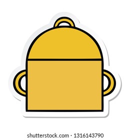 sticker of a cute cartoon ruck sack