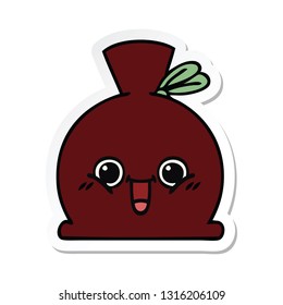 sticker of a cute cartoon sack