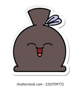 sticker of a cute cartoon sack