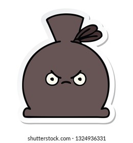 sticker of a cute cartoon sack
