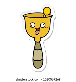 sticker of a cute cartoon school bell
