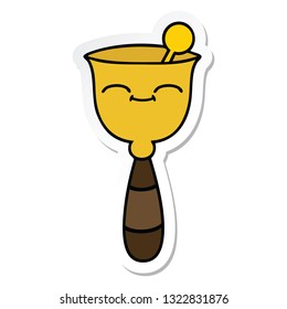 sticker of a cute cartoon school bell
