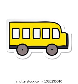 sticker of a cute cartoon school bus