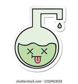 sticker of a cute cartoon science experiment 