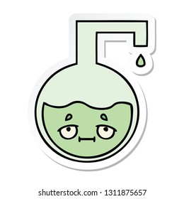 pegatina de un lindo experimento de ciencia de dibujos animados 