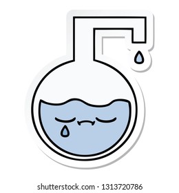 sticker of a cute cartoon science experiment 