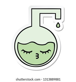 sticker of a cute cartoon science experiment 