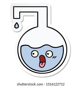 sticker of a cute cartoon science experiment 