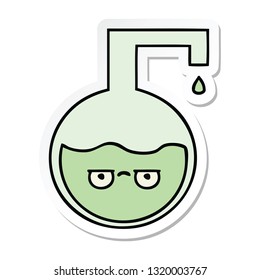 sticker of a cute cartoon science experiment 