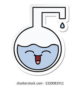 pegatina de un lindo experimento de ciencia de dibujos animados 