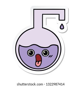 pegatina de un lindo experimento de ciencia de dibujos animados