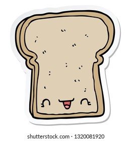sticker of a cute cartoon slice of bread