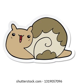 sticker of a cute cartoon snail