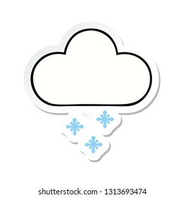 pegatina de una linda nube de nieve de dibujos animados