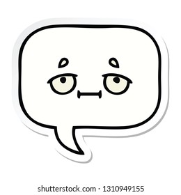sticker of a cute cartoon speech bubble