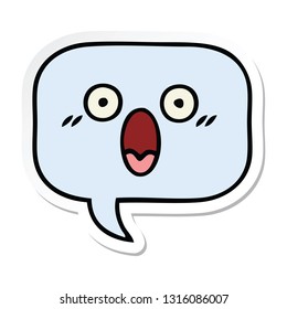 sticker of a cute cartoon speech bubble