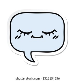 pegatina de una linda burbuja de discurso de dibujos animados
