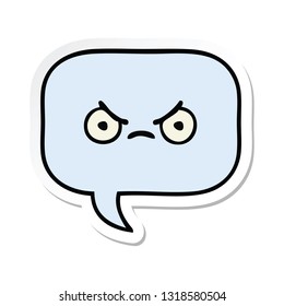 sticker of a cute cartoon speech bubble