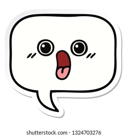 pegatina de una linda burbuja de discurso de dibujos animados