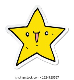 pegatina de una linda estrella de dibujos animados