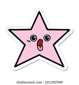 sticker of a cute cartoon star fish