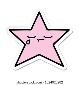 sticker of a cute cartoon star fish