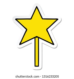 sticker of a cute cartoon star wand