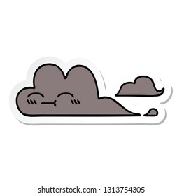 sticker of a cute cartoon storm cloud