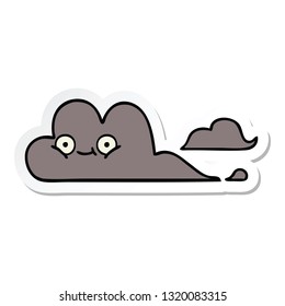 sticker of a cute cartoon storm cloud