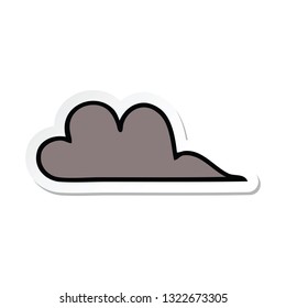 pegatina de una linda nube de tormenta de caricatura