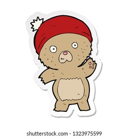 sticker of a cute cartoon teddy bear
