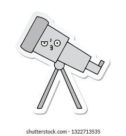sticker of a cute cartoon telescope