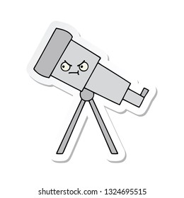 sticker of a cute cartoon telescope